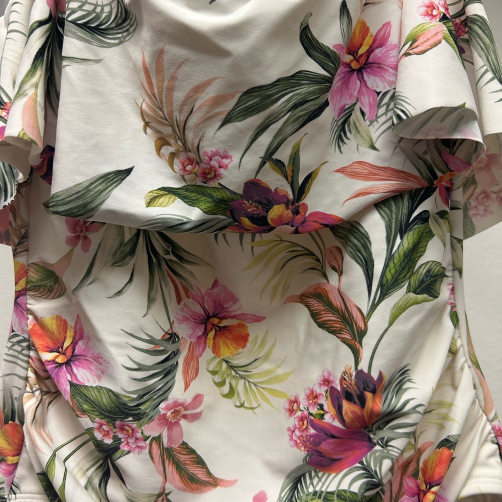 Kona Sol Floral One Piece Swimsuit - Pink and Green - Picture 2 of 7